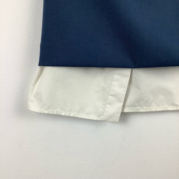 Ji Oh Wool Mini Skirt with Peekaboo Hem Blue/White - Picture 3 of 6